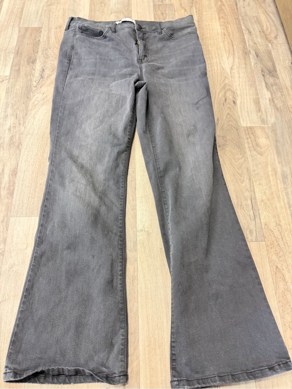 Vintage America Gray Flare Jeans Size 14 High Rise Stretch Bootcut Y2K‎